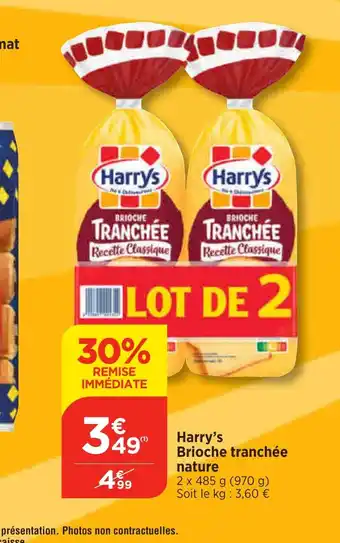 Bi1 Harry's Brioche tranchée nature offre