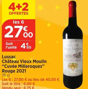 Lussac Château Vieux Moulin Cuvée Milleroques Rouge 2021