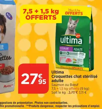 Bi1 Ultima Croquettes chat stérilisé offre