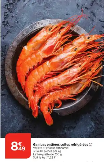 Bi1 Gambas entières cuites réfrigérées offre