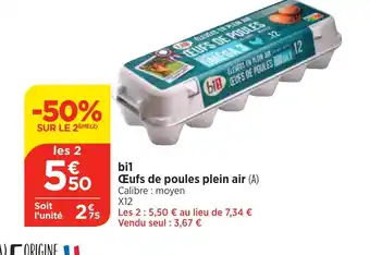 Bi1 bil Œufs de poules plein air offre