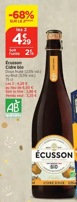 Bi1 Écusson Cidre bio offre