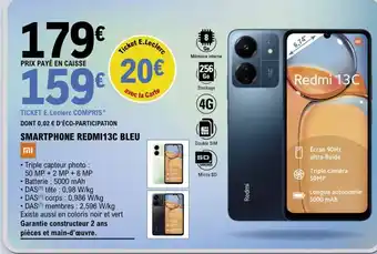 E.Leclerc SMARTPHONE REDMI13C BLEU offre