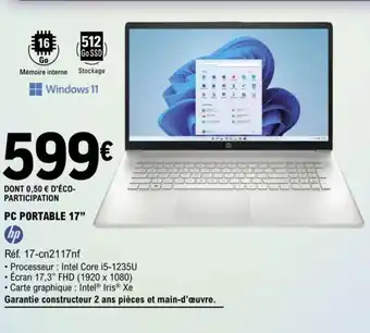 E.Leclerc PC PORTABLE 17" offre