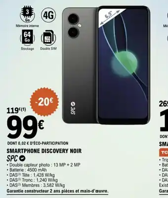 E.Leclerc SMARTPHONE DISCOVERY NOIR offre