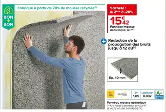 Castorama Panneau mousse acoustique offre