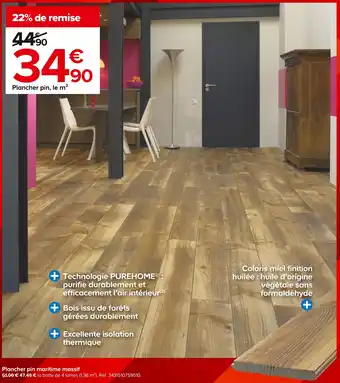 Castorama Plancher pin maritime massif offre