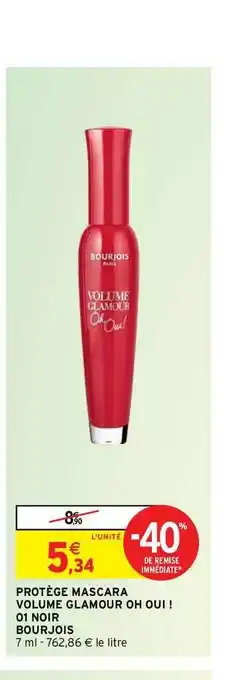 Intermarché Hyper Protège Mascara Volume Glamour Oh Oui ! 01 Noir Bourjois offre