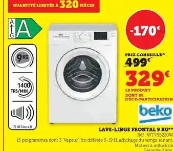 Hyper U LAVE-LINGE FRONTAL 9 KG offre