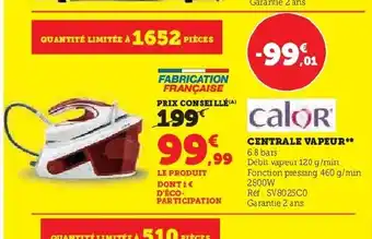 Hyper U CENTRALE VAPEUR offre