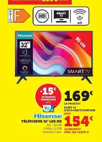 Hyper U TÉLÉVISEUR 32" LED HD offre