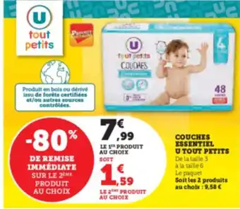 Hyper U COUCHES ESSENTIEL U TOUT PETITS offre
