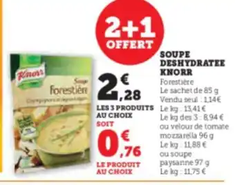Hyper U SOUPE DESHYDRATEE KNORR offre