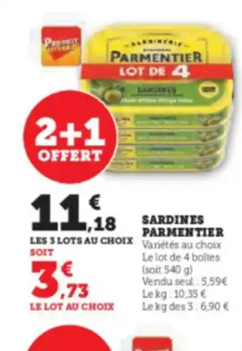 Hyper U SARDINES PARMENTIER offre