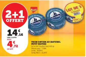 Hyper U THON ENTIER AU NATUREL PETIT NAVIRE offre