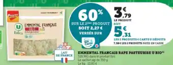 Hyper U EMMENTAL FRANCAIS RAPE PASTEURISE U BIO offre
