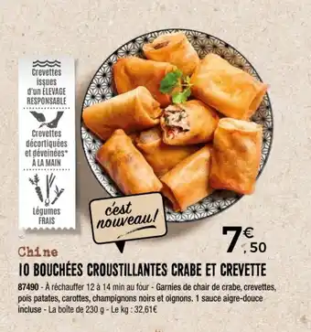 Thiriet 10 BOUCHÉES CROUSTILLANTES CRABE ET CREVETTE offre