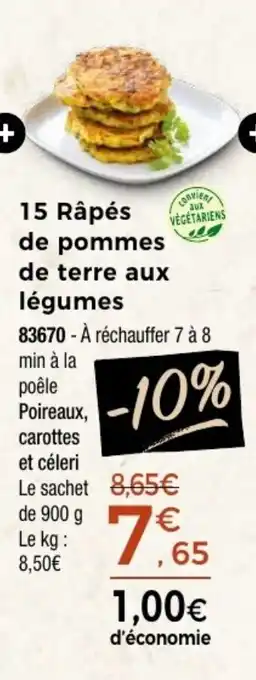 Thiriet 15 Râpés de pommes de terre aux légumes offre