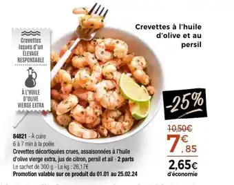 Thiriet Crevettes à l'huile d'olive et au persil offre
