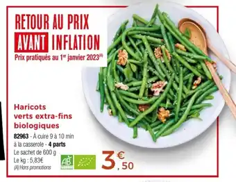 Thiriet Haricots verts extra-fins biologiques offre