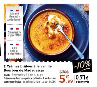 Thiriet 2 Crèmes brûlées à la vanille Bourbon de Madagascar offre