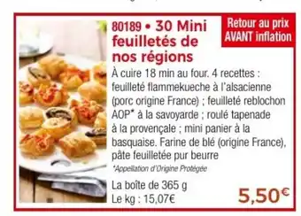 Thiriet 30 Mini feuilletés de nos régions offre