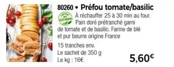Thiriet Préfou tomate/basilic offre