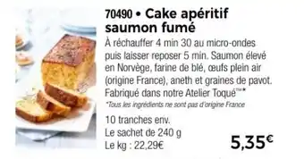 Thiriet Cake apéritif saumon fumé offre