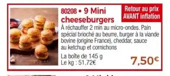 Thiriet 9 Mini cheeseburgers offre