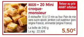 Thiriet 20 Mini croque-monsieur offre