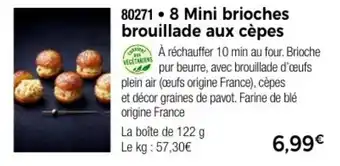 Thiriet 8 Mini brioches brouillade aux cèpes offre