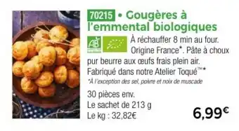 Thiriet Gougères à l'emmental biologiques offre