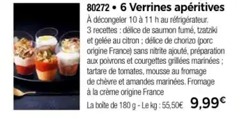 Thiriet 6 Verrines apéritives offre