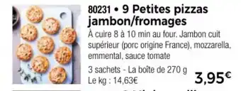Thiriet 9 Petites pizzas jambon/fromages offre