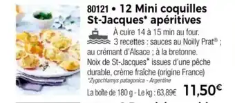 Thiriet 12 Mini coquilles St-Jacques apéritives offre