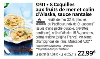 Thiriet 8 Coquilles aux fruits de mer et colin d'Alaska, sauce nantaise offre
