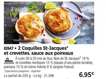 Thiriet 2 Coquilles St-Jacques* et crevettes, sauce aux poireaux offre