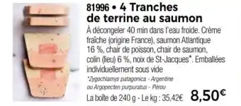 Thiriet 4 Tranches de terrine au saumon offre