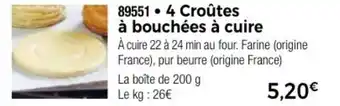 Thiriet 4 Croûtes à bouchées à cuire offre