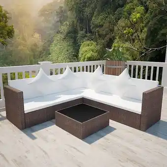 Bricorama Ensemble de mobilier de jardin 17 pcs résine tressée marron - brun offre