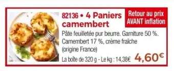 Thiriet 4 Paniers camembert offre