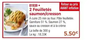 Thiriet 2 Feuilletés saumon/cresson offre