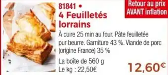 Thiriet 4 Feuilletés lorrains offre