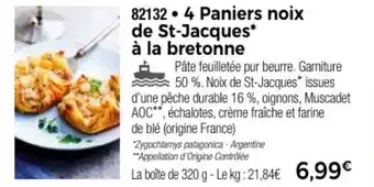 Thiriet 4 Paniers noix de St-Jacques* à la bretonne offre