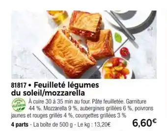 Thiriet Feuilleté légumes du soleil/mozzarella offre