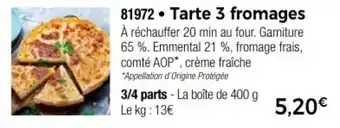 Thiriet Tarte 3 fromages offre