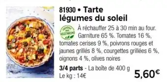 Thiriet Tarte légumes du soleil offre
