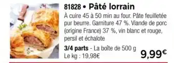 Thiriet Pâté lorrain offre