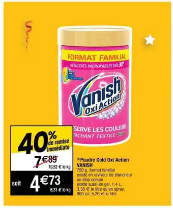 Cora x Carrefour Poudre Gold Oxi Action Vanish offre