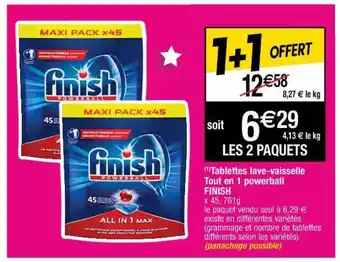 Cora x Carrefour Tablettes Lave-vaisselle Tout En 1 Powerball Finish offre